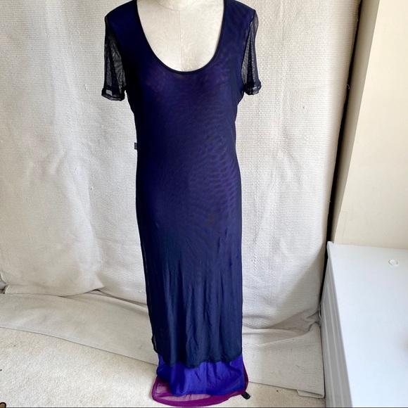 Moschino 90s OS Fishnet Mesh Gothic Punk Dress - Picture 9 of 10